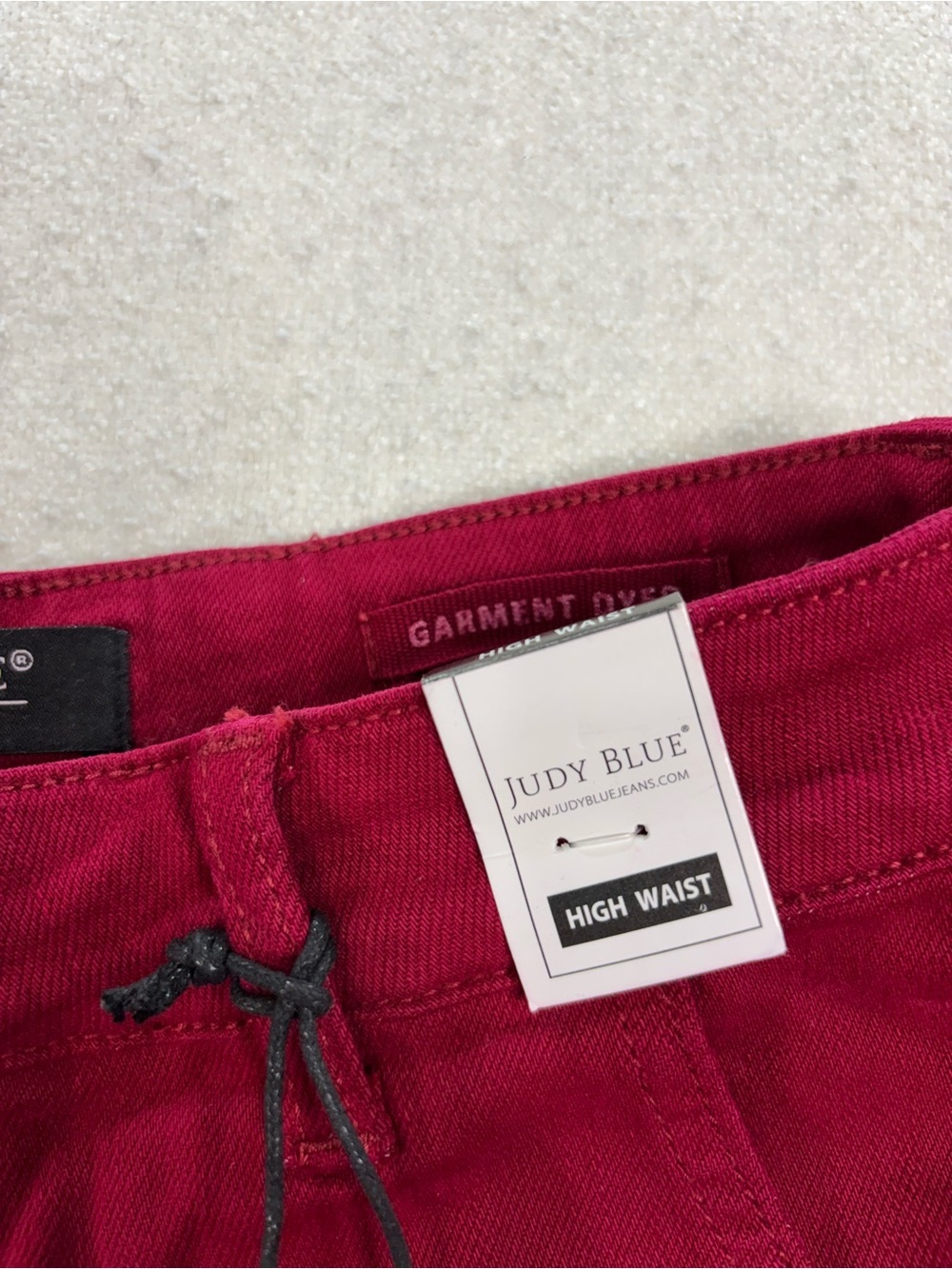 Judy Blue High Waist Heart Pocket Shorts Red Garment Dyed Womens Small NWT - Picture 3 of 7